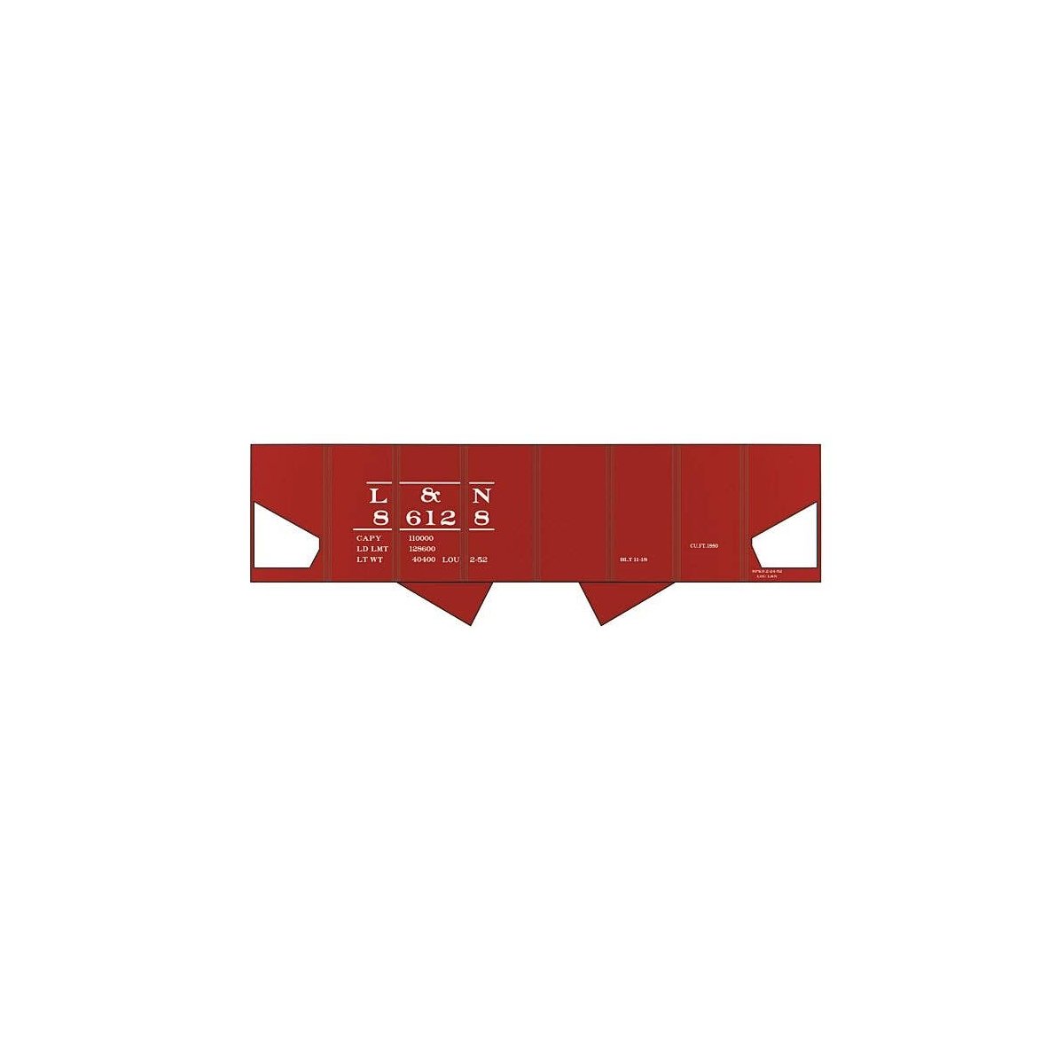 Railroad Decal Set -- Louisville & Nashville USRA 2-Bay Hopper, N, Tichy Train Group 10031N