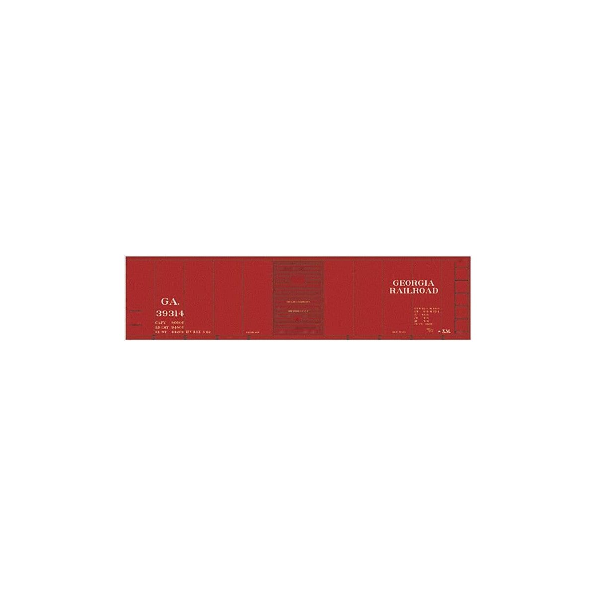 Railroad Decal Set -- Georgia Railroad 40′ Steel Single-Door Boxcar, HO, Tichy Train Group 10061