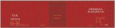 Railroad Decal Set -- Georgia Railroad 40′ Steel Single-Door Boxcar, HO, Tichy Train Group 10061