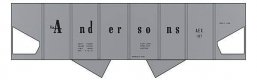 Railroad Decal Set -- The Andersons 2-Bay Panel Hopper (Gray Car), HO, Tichy Train Group 10149