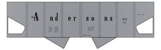 Railroad Decal Set -- The Andersons 2-Bay Panel Hopper (Gray Car), HO, Tichy Train Group 10149