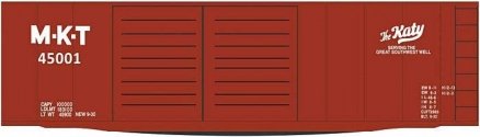 Railroad Decal Set -- Missouri-Kansas-Texas 40′ Double-Door Steel Boxcar (Katy Logo), HO, Tichy Train Group 10307