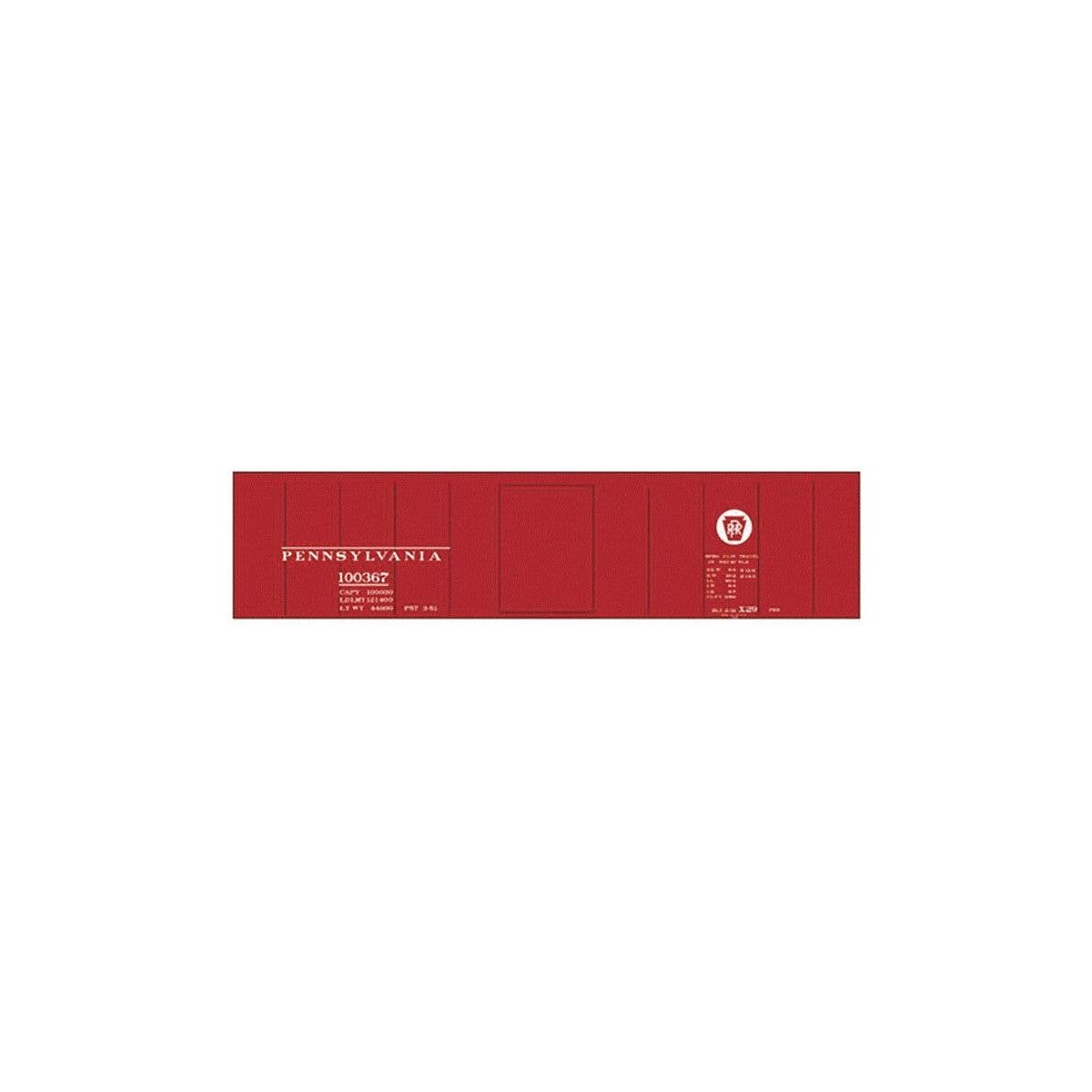 Railroad Decal Set -- Pennsylvania Railroad Class X-29 Boxcar, HO, Tichy Train Group 10011