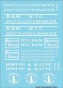 Railroad Decal Set -- Boston & Maine - MTC Roadname Set (white), N, Tichy Train Group 10415N