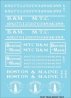 Railroad Decal Set -- Boston & Maine - MTC Roadname Set (white), N, Tichy Train Group 10415N