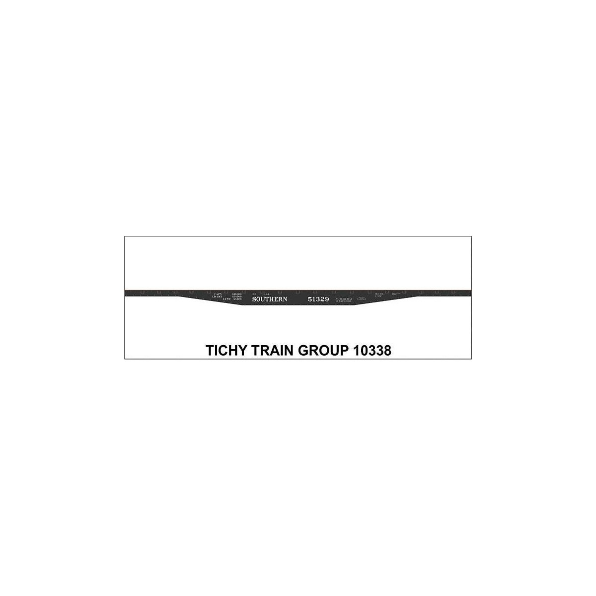 Railroad Decal Set -- Southern Railway 53`6` Steel Flatcar (black car), HO, Tichy Train Group 10338
