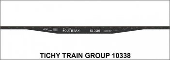 Railroad Decal Set -- Southern Railway 53`6` Steel Flatcar (black car), HO, Tichy Train Group 10338