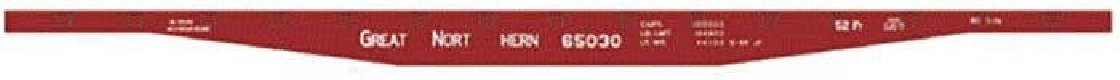Railroad Decal Set 6 Pack -- Great Northern 53`6` 65000 Series Flatcar, HO, Tichy Train Group 100096