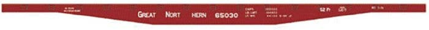 Railroad Decal Set 6 Pack -- Great Northern 53`6` 65000 Series Flatcar, HO, Tichy Train Group 100096