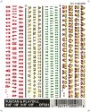 Dry Transfer Alphabet & Number Sets -- Tuscan & Playbill Type Faces (3/16 & 1/8′ red, gre, All Scales, Woodland Scenics 501