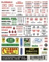 Dry Transfer Signs -- Data/Warning Labels & Commerical Signs, HO, Woodland Scenics 557