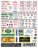 Dry Transfer Signs -- Data/Warning Labels & Commerical Signs, HO, Woodland Scenics 557