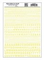 Dry Transfer Alphabet & Numbers - Railroad Gothic -- Yellow, All Scales, Woodland Scenics 724