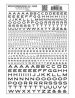 Dry Transfer Alphabet & Numbers - Extended Railroad Gothic -- Black, All Scales, Woodland Scenics 734