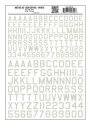Dry Transfer Alphabet & Numbers - 45 Degree USA Gothic (Military 3/8 & 1/2′ -- White, All Scales, Woodland Scenics 745
