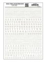 Dry Transfer Alphabet & Numbers - Stencil/Block Roman -- White, All Scales, Woodland Scenics 752