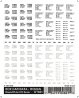 Dry Transfer Railroad Lettering Sets -- Railroad Roman Freight Car Data (white, black), HO, Woodland Scenics 601
