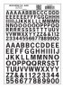 Dry Transfer Alphabet & Numbers - Railroad Gothic - 3/8 & 1/2′ 1 & 1.3cm -- Black, All Scales, Woodland Scenics 732