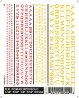Dry Transfer Alphabet & Number Sets -- Railroad Roman Type Face (red & gold), All Scales, Woodland Scenics 504