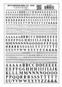 Dry Transfer Alphabet & Numbers - Condensed Railroad Roman -- Black, All Scales, Woodland Scenics 718