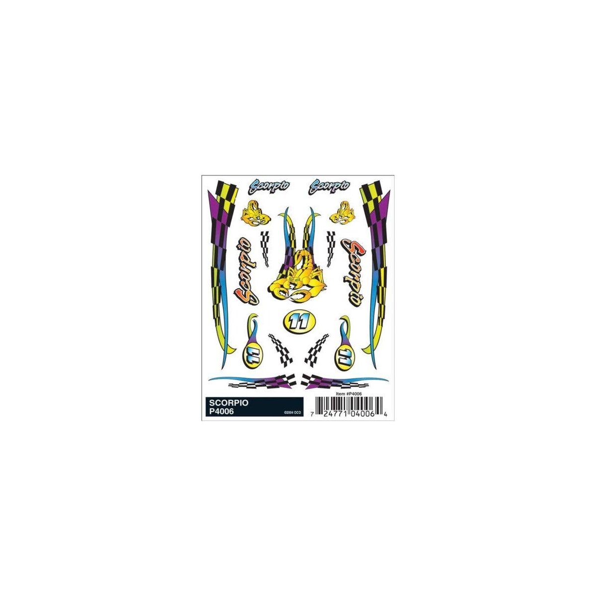 PineCar(R) Dry Transfer Decals -- Scorpio, All Scales, Woodland Scenics 4006