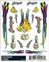 PineCar(R) Dry Transfer Decals -- Scorpio, All Scales, Woodland Scenics 4006