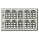 14 Pane Arched Windows 10 pcs 13X22mm - HO-OO - Proses W-003