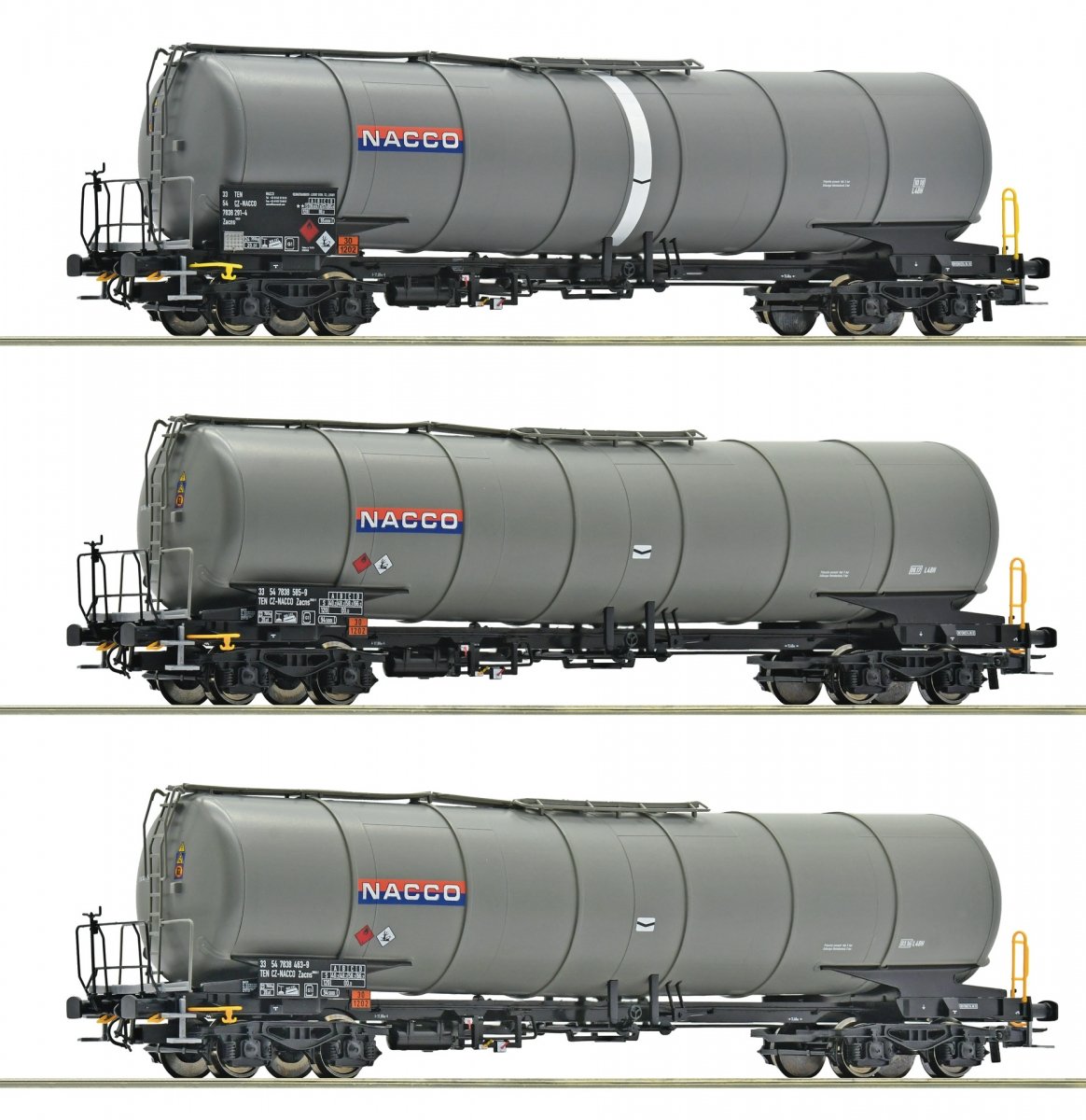 3 piece set: Tank wagons, NACCO, HO, Roco 6600197