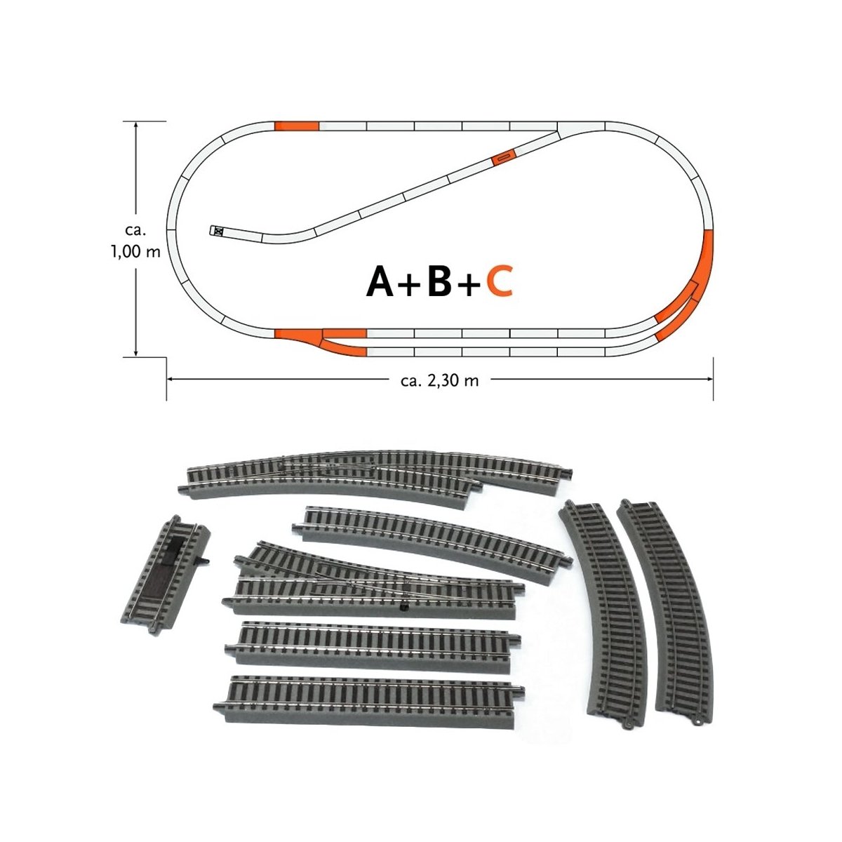Track set C -- Gleisset C -- HO - Roco 61102