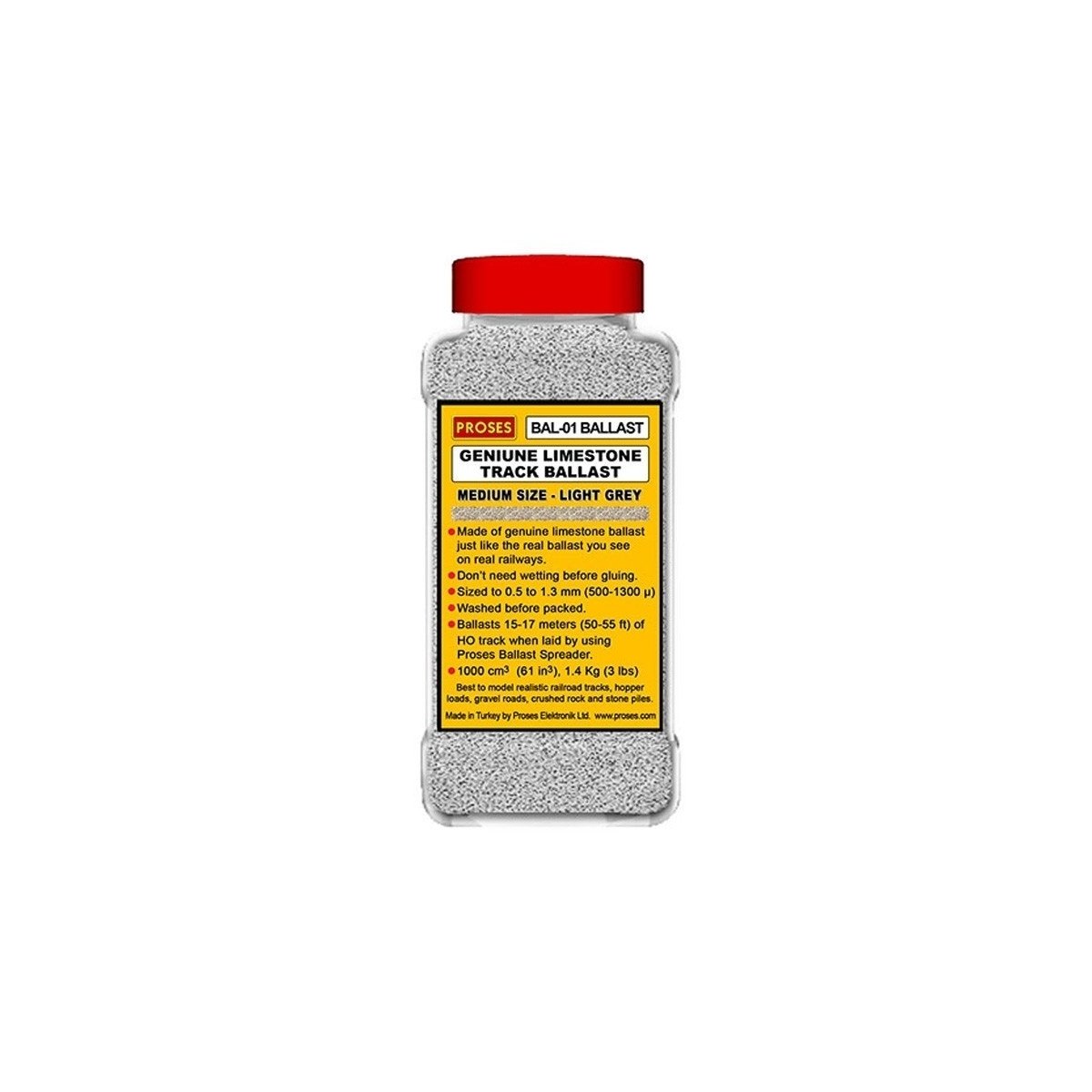 Authentic Limestone Ballast Light Grey - 1-4 Kg 3 lbs - HO-OO - Proses BAL-01