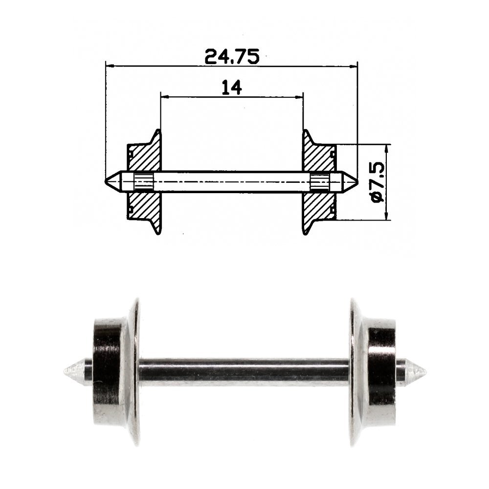 AC wheel set -- Wechselstrom-Radsatz -- HO - Roco 40184