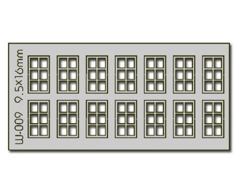 6 Pane Windows 14 pcs 9-5X16mm HO-OO - Proses W-009