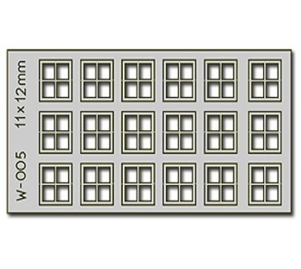 4 Pane Laser-Cut Windows - 18 pcs 11X12mm - HO-OO - Proses W-005