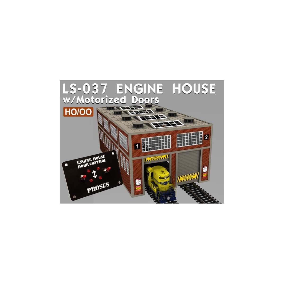 Engine House w-Motorized Working Doors - HO-OO - Proses LS-037