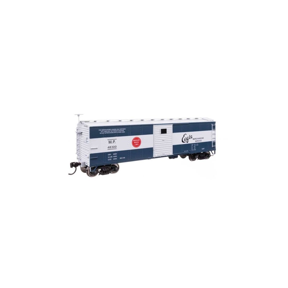 40′ Steel Boxcar with Murphy Ends - Ready to Run -- Missouri Pacific 48300, HO, WalthersMainline 41054