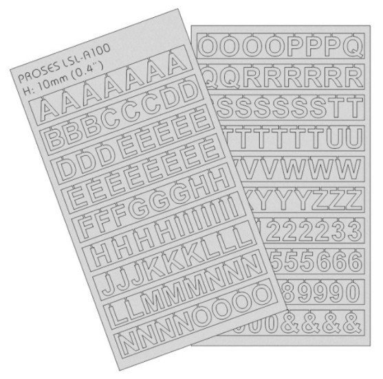 Laser-Cut Letters 10mm - 1-2-5 inch - Proses LSL-A100