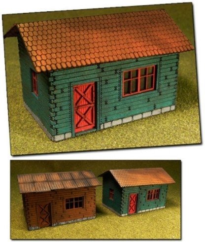 Laser-Cut Cottages Kit - 2 pcs - HO-OO - Proses LS-004