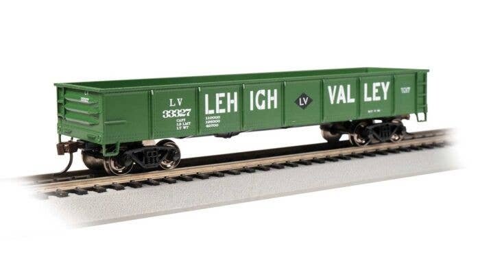 40′ Gondola - Ready to Run - Silver Series(R) -- Lehigh Valley 33327 (green, white, black), HO, Bachmann Industries 17226