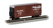 40′ Hi-Cube Boxcar - Ready to Run -- Denver & Rio Grande Western 67422 (Boxcar Red, black, wh, N, Bachmann Industries 18253