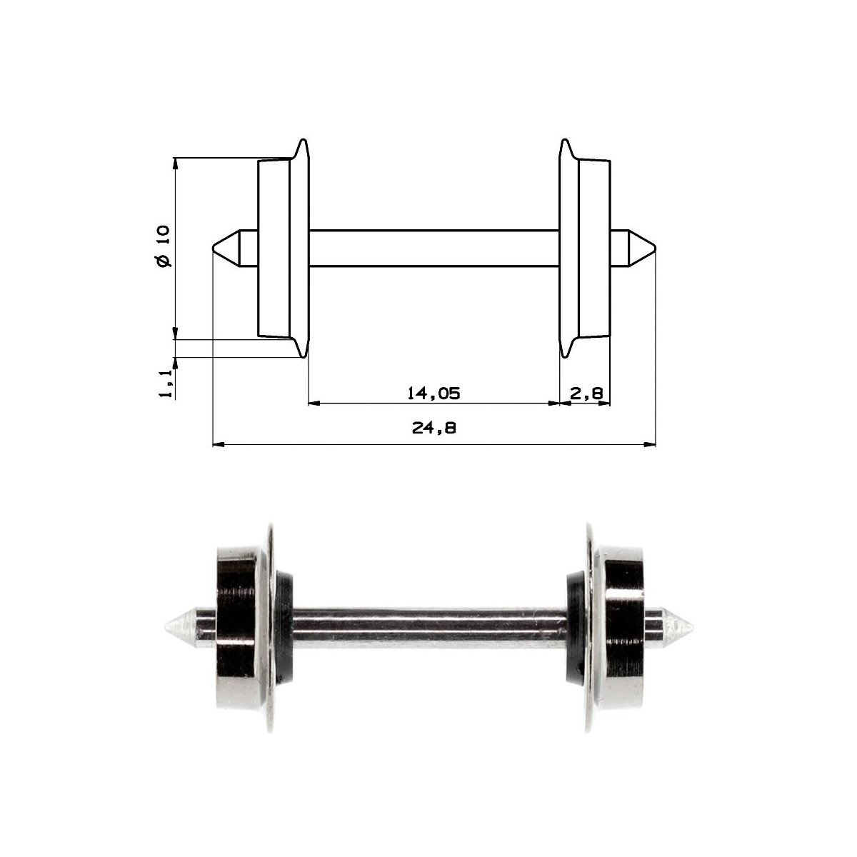 AC wheel set -- Wechselstrom-Radsatz -- HO - Roco 40178