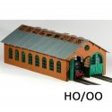 Laser-Cut Double Engine Loco Shed Kit Long - HO-OO - Proses LS-014