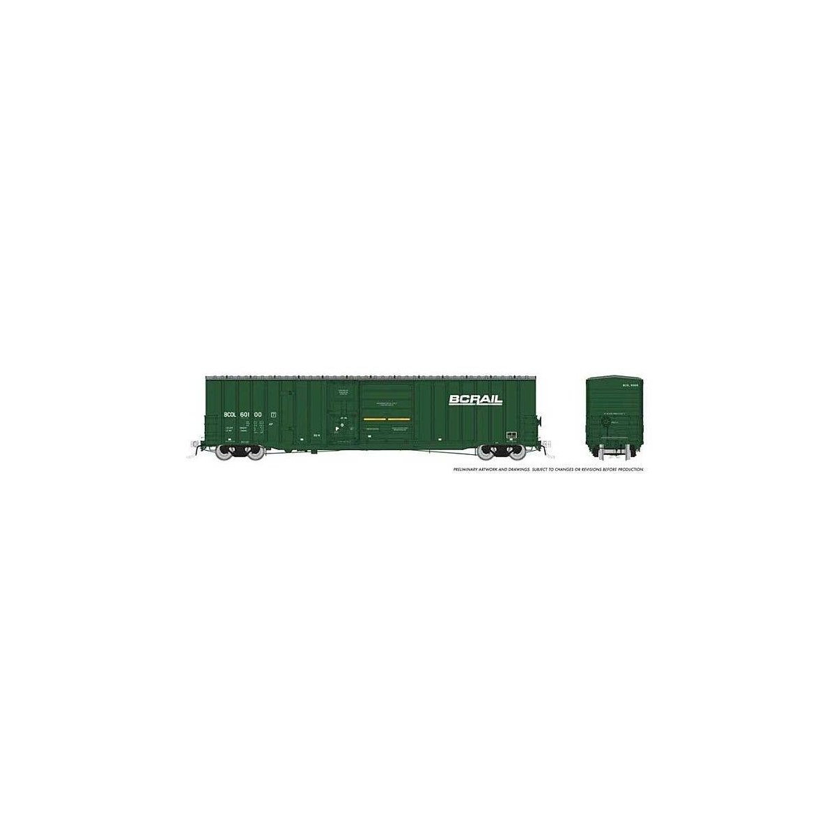 Trenton Works 6637 Cubic Foot Combination-Door Boxcar - Ready to Run -- BC Rail Random from , HO, Rapido Trains Inc 191001A