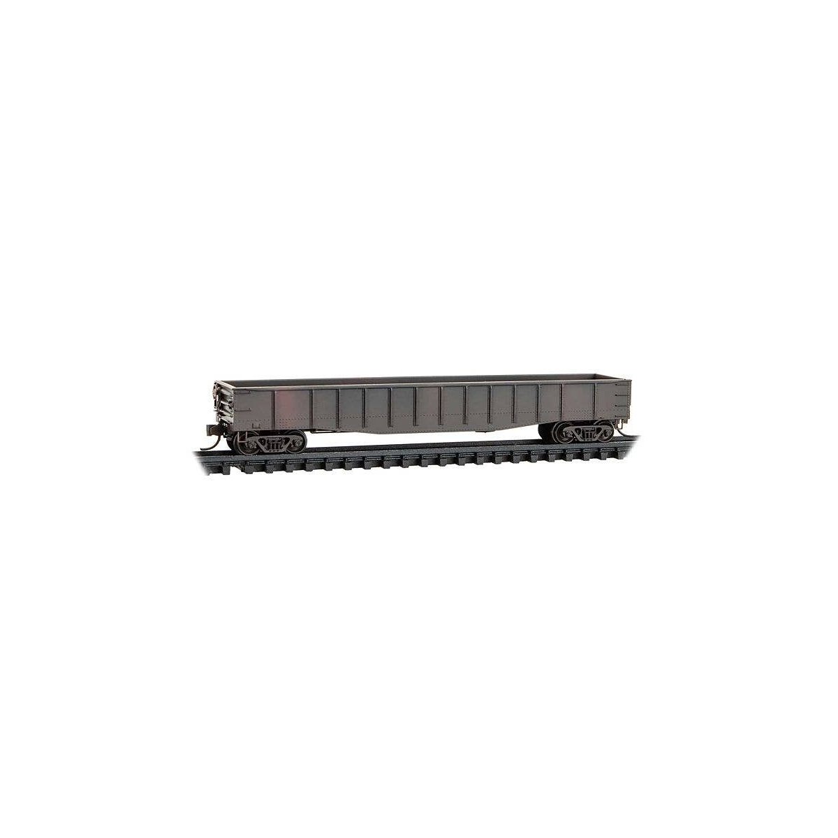 50′ 15-Panel Fixed-End Gondola - Ready to Run -- Painted, Unlettered (Weathered, black), N, Micro Trains Line 10544002
