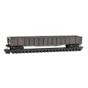 50′ 15-Panel Fixed-End Gondola - Ready to Run -- Painted, Unlettered (Weathered, black), N, Micro Trains Line 10544002