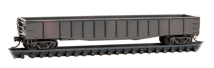 50′ 15-Panel Fixed-End Gondola - Ready to Run -- Painted, Unlettered (Weathered, black), N, Micro Trains Line 10544002