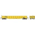 Class G22 Steel Gondola 3-Pack - Ready to Run -- Penn Central (MOW yellow, Three-Rib End), HO, Rapido Trains Inc 194008