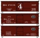 36′ Double-Sheathed Wood Boxcar, Steel Roof, Wood Ends 3-Pack - Kit -- Big Four CCC&StL 8397, 47863,, HO, Accurail Inc 8189