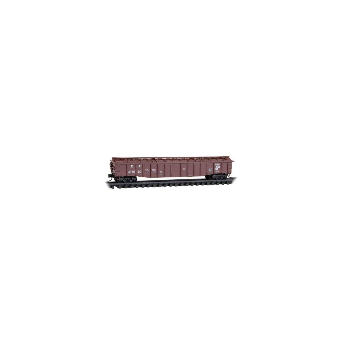 50′ Steel 14-Panel Covered Gondola w/Fixed Ends - Ready to Run -- Conrail 617210 (Boxcar Red), N, Micro Trains Line 10600270
