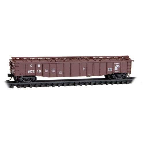 50′ Steel 14-Panel Covered Gondola w/Fixed Ends - Ready to Run -- Conrail 617210 (Boxcar Red), N, Micro Trains Line 10600270