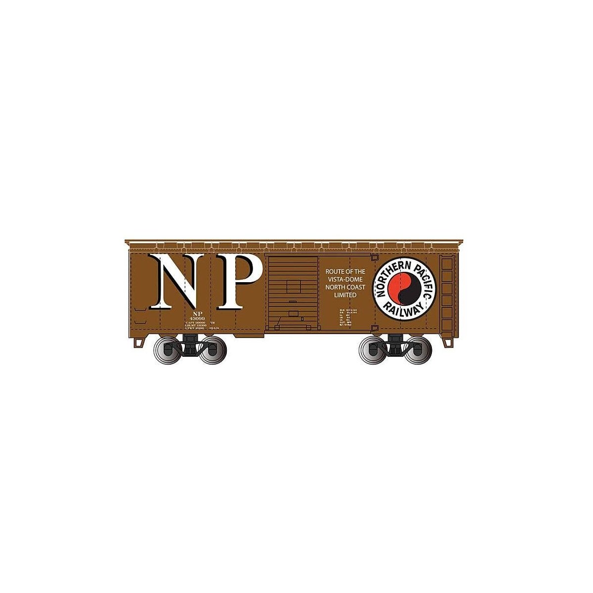 Pullman-Standard PS-1 40′ Steel Boxcar - Ready to Run - Silver Series(R) -- Northern Pacific, HO, Bachmann Industries 17015